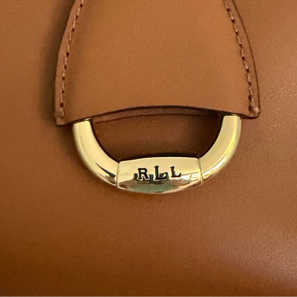 Lauren Ralph Lauren Dryden Marcy Large Satchel Cognac Leather Dust Bag - Picture 8 of 13